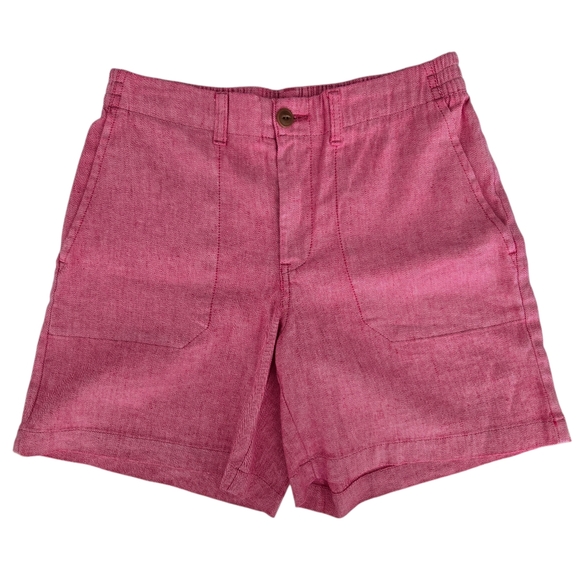L.L. Bean Shorts Linen Cotton Blend Red Size 6 Like New - Picture 3 of 9